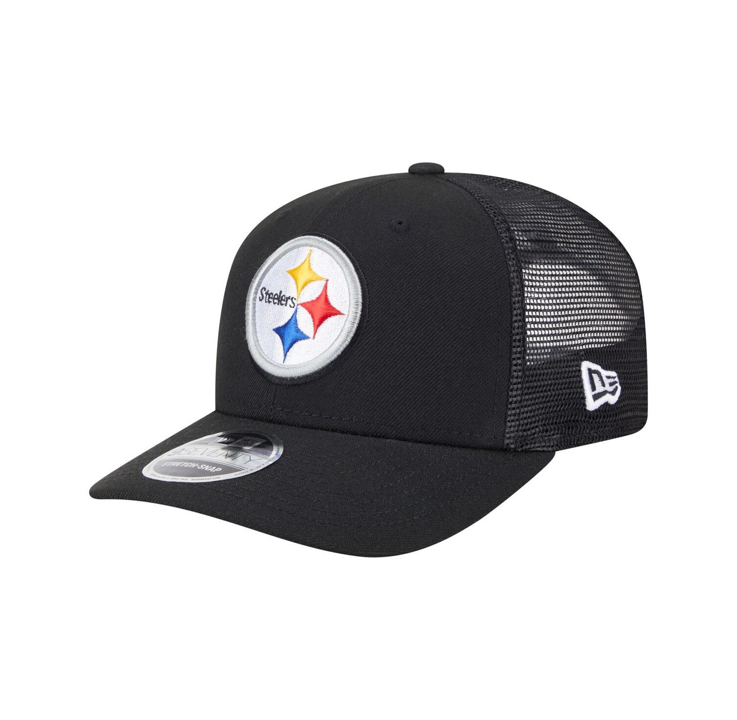 Men's Black Pittsburgh Steelers Main Trucker 9SEVENTY Stretch Snap Hat