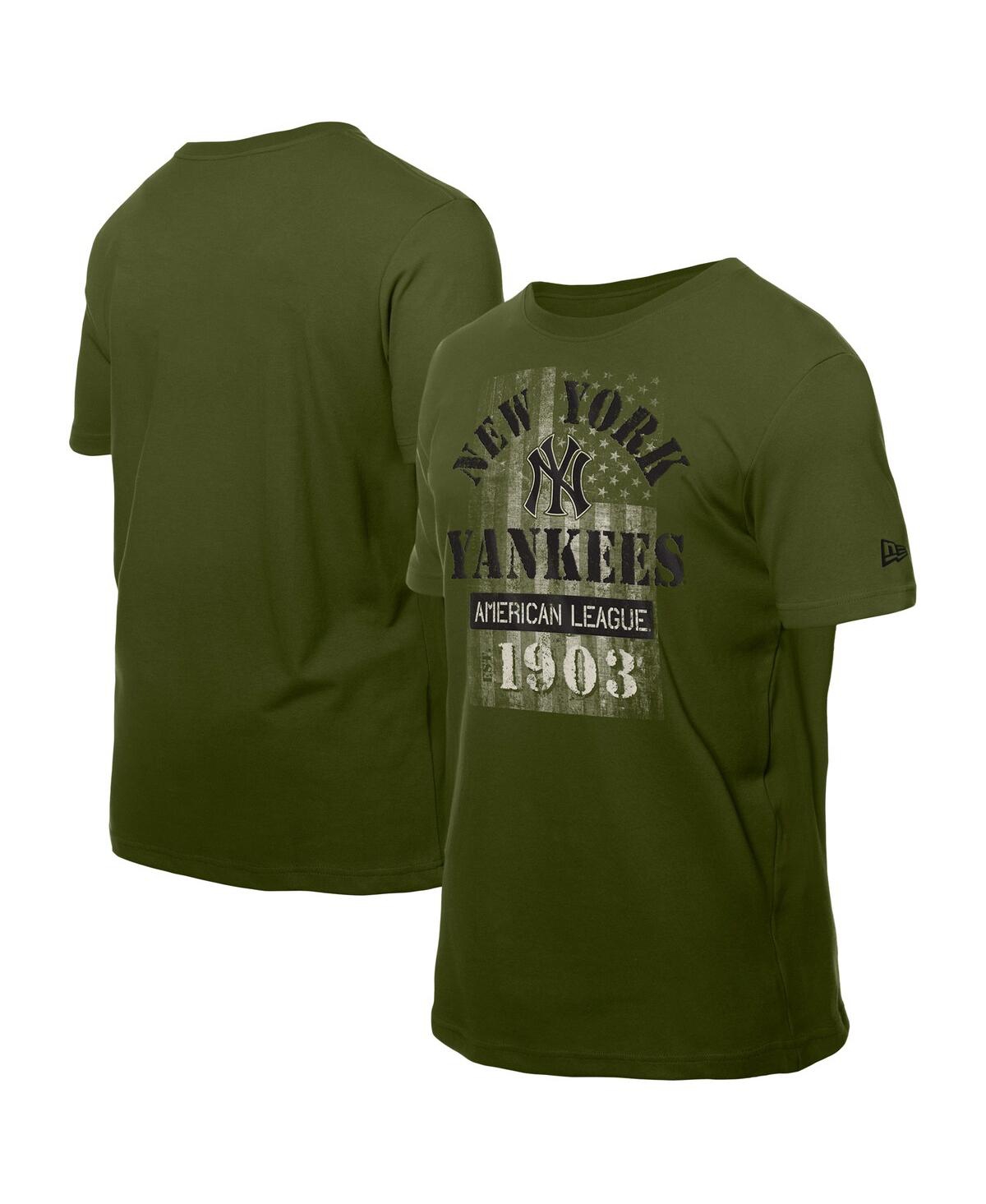 NEW ERA MEN'S GREEN NEW YORK YANKEES ARMED FORCES T-SHIRT 