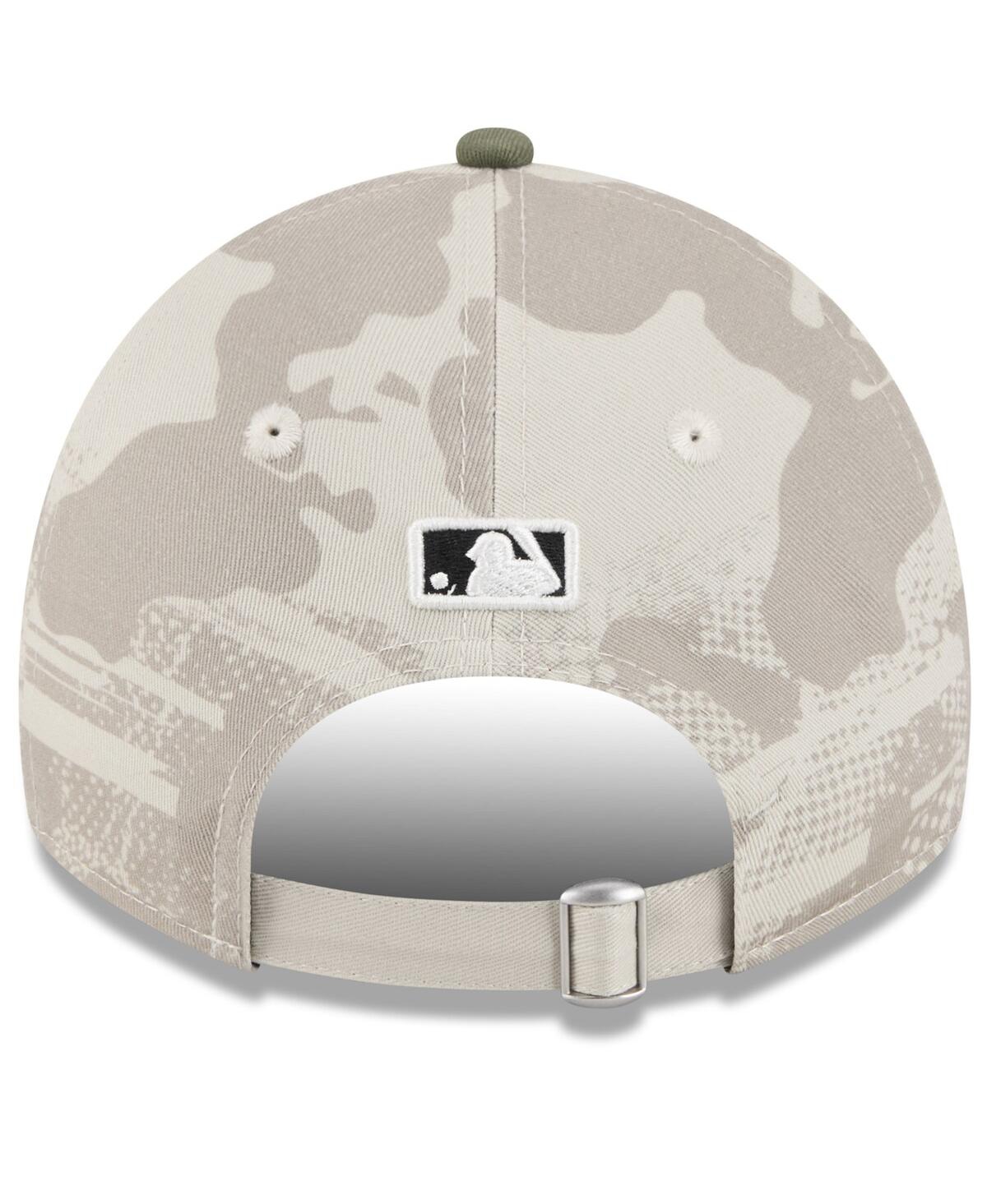 New Era Women's Light Beige/olive Texas Rangers 2025 Armed Forces Day 9twenty Adjustable Hat