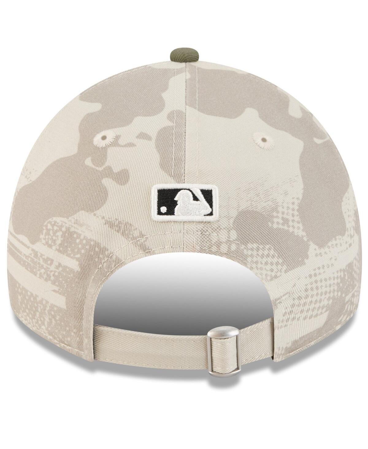 New Era Women's Light Beige/olive Boston Red Sox 2025 Armed Forces Day 9twenty Adjustable Hat