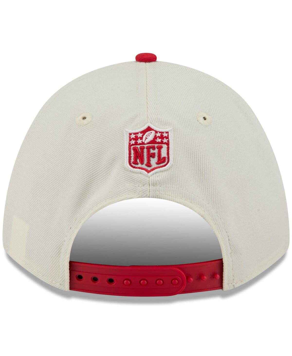 NEW ERA MEN'S CREAM/RED KANSAS CITY CHIEFS 2025 NFL DRAFT 9FORTY A-FRAME M-CROWN ADJUSTABLE HAT 