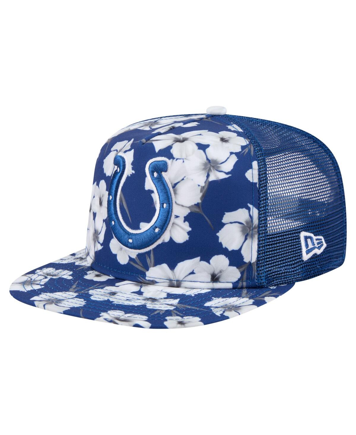 NEW ERA MEN'S ROYAL INDIANAPOLIS COLTS ADVENTURE PATTERN GOLFER SNAPBACK HAT 