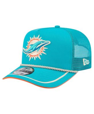 New Era - Men's Aqua Miami Dolphins Vintage Team Rope A-Frame Trucker 9FIFTY Snapback Hat