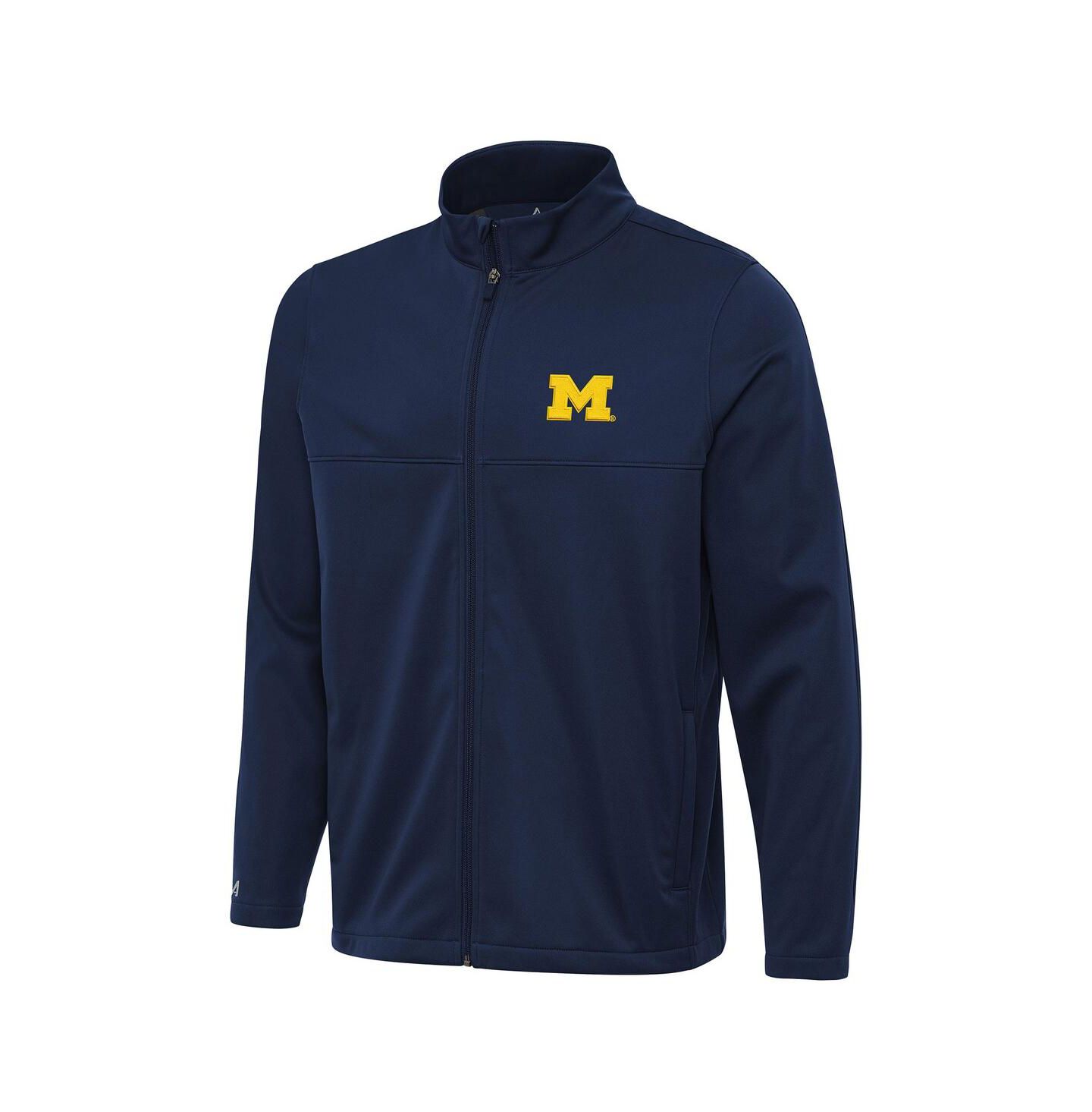 Мужская куртка Antigua Navy Michigan Wolverines Links 2 Full-Zip Golf — фото 1