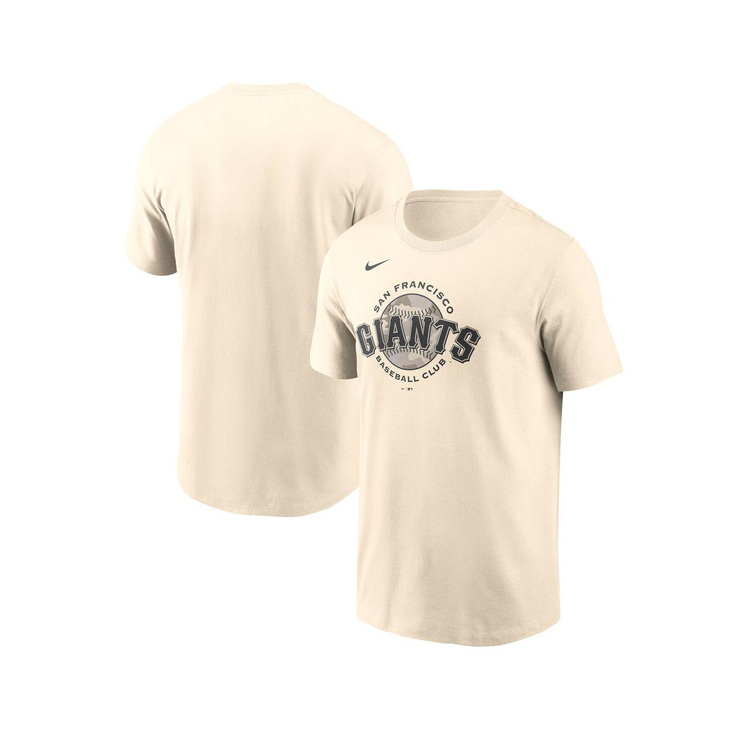 Men's Cream San Francisco Giants Camo Logo T-Shirt