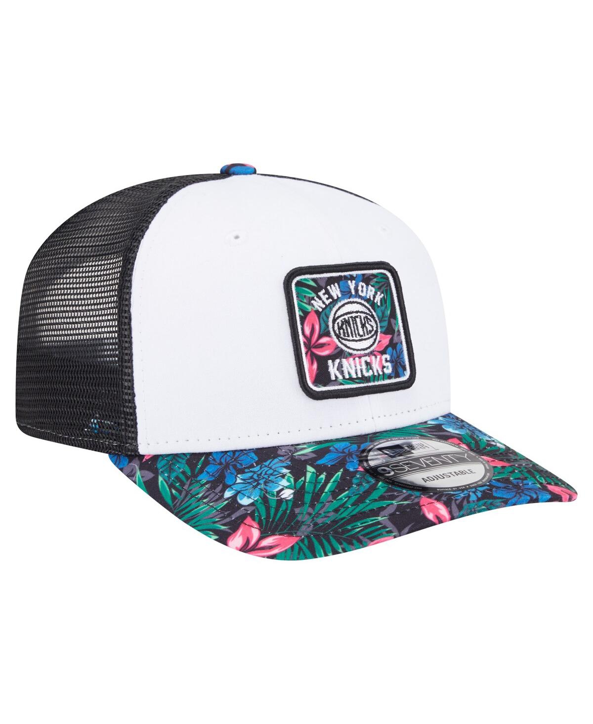 NEW ERA MEN'S WHITE NEW YORK KNICKS FLORAL 9SEVENTY ADJUSTABLE HAT 