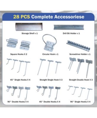 Wall-Mounted Pegboard Kit with 3 Pegboards for Garage Workshop-Navy