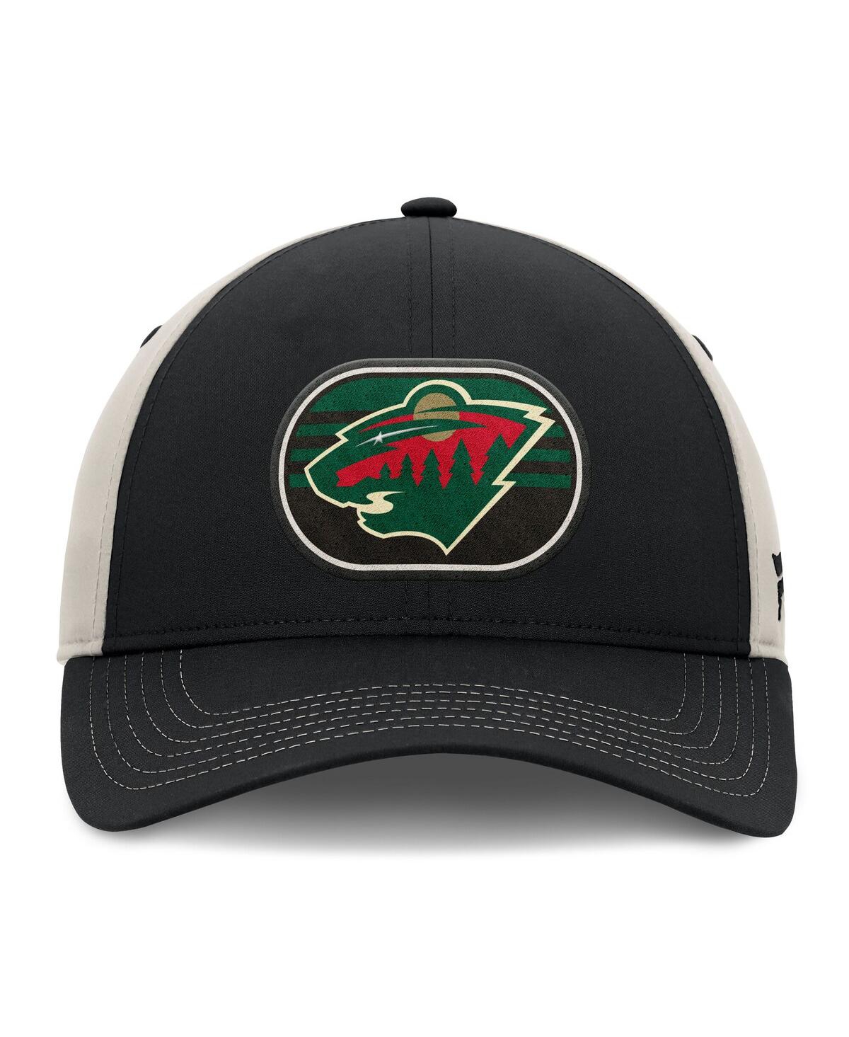 Fanatics Men's Black/gray Minnesota Wild 2025 Stanley Cup Playoffs Locker Room Trucker Adjustable Hat