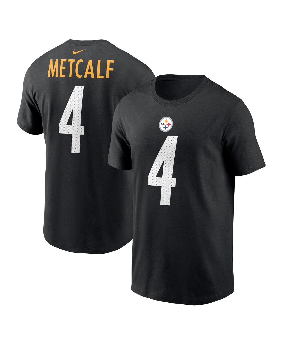 Nike Men's Dk Metcalf Black Pittsburgh Steelers Name Number T-shirt In Black