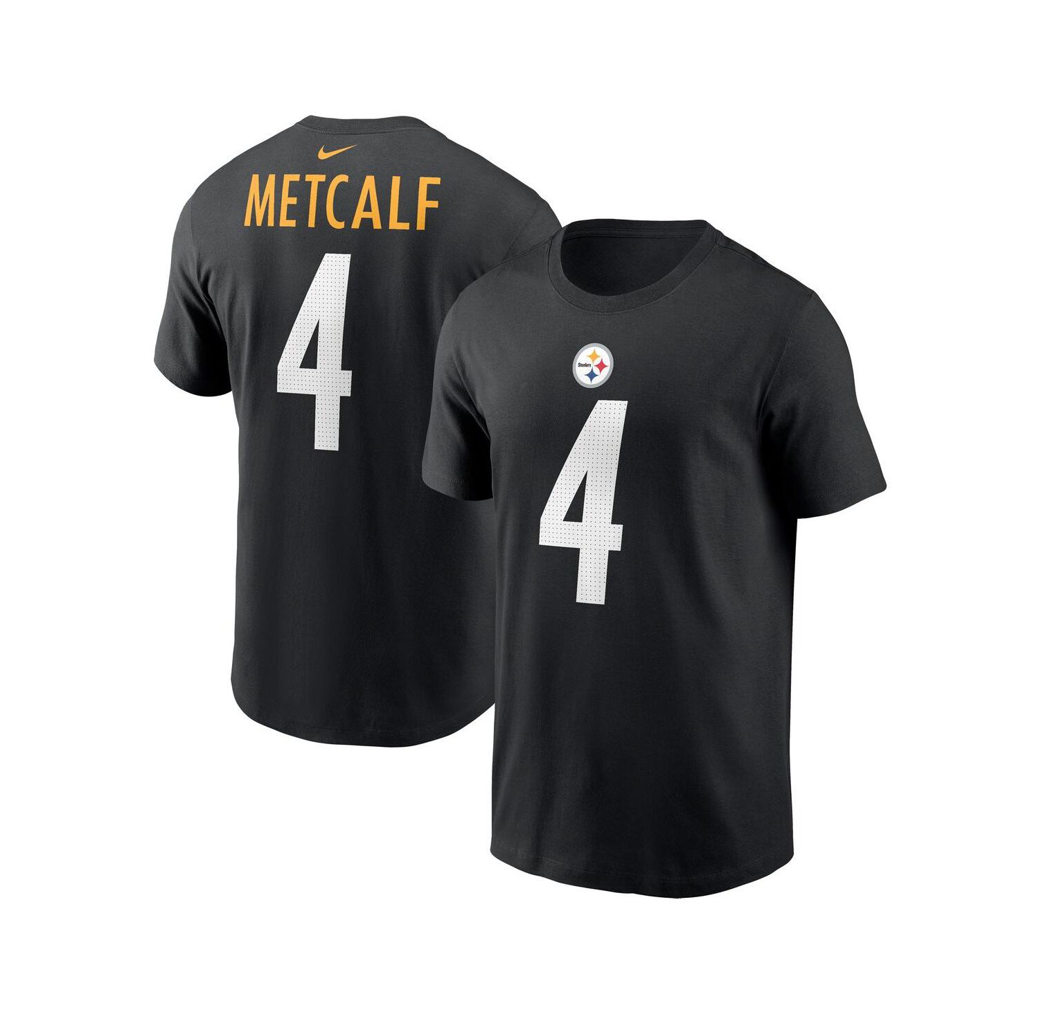 Men's DK Metcalf Black Pittsburgh Steelers Name & Number T-Shirt