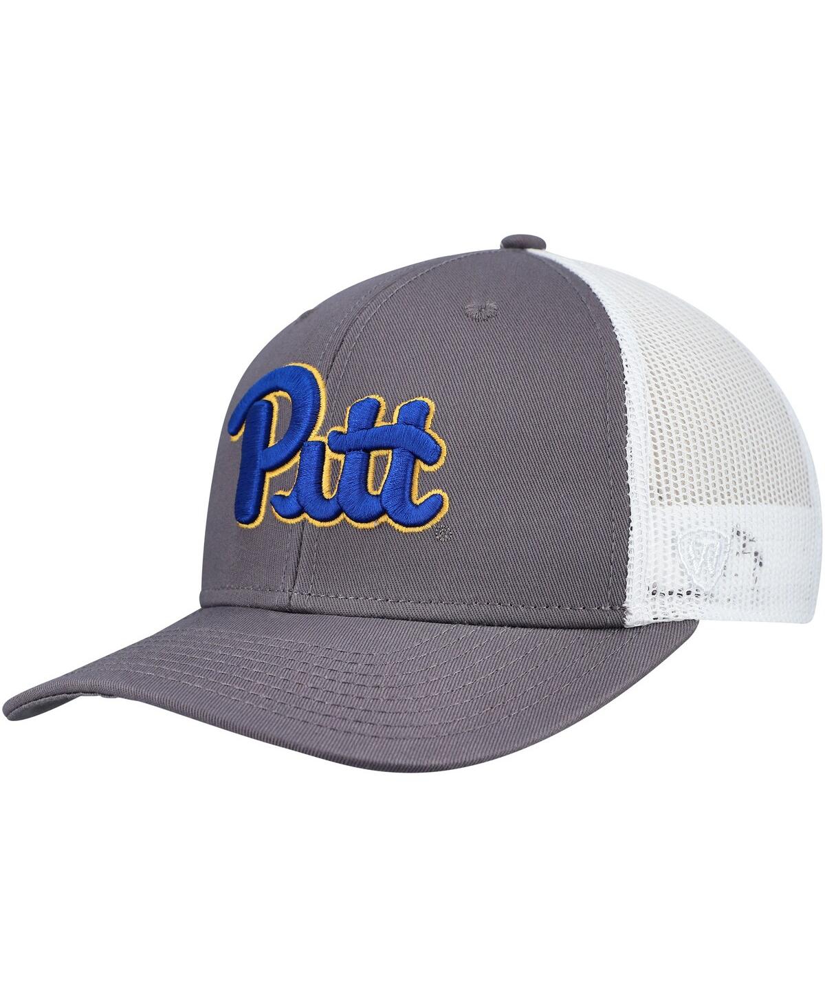 Top Of The World Men's Gray/white Pitt Panthers Victory Baseline Trucker Adjustable Hat