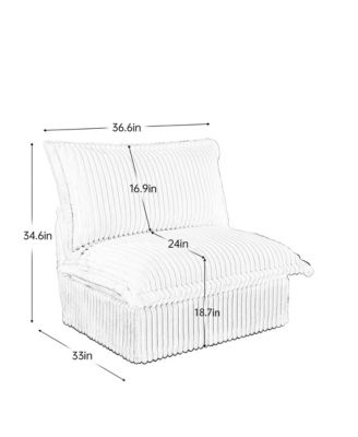 Streamdale Koala Armless Sofa - Camel