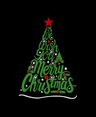 Men's We Wish You A Merry Christmas Word Art Long Sleeve T-Shirt