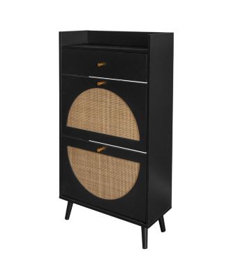 Streamdale Rattan, Allen 2 door 1 drawer cabinet, shoe rack, double layer, suitable for entrance