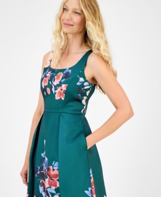 Women's Printed Square-Neck Sleeveless Dress
