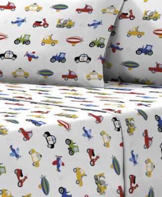 Trains Trucks 3-Pc. Sheet Set, Twin