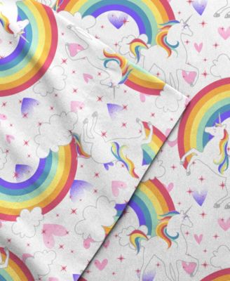 Unicorn Rainbow 4-Pc. Sheet Set, Full