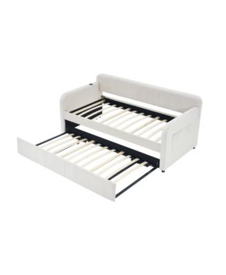 Twin Daybed Frame with Trundle, Sofa Bed for Living Room Guest Room