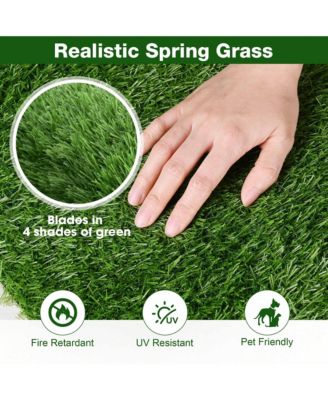 2pcs 50x3 Ft Artificial Grass Turf 0.8" Fake Grass Rug Synthetic Lawn Indoor Batting Tunnels Outdoor Home Decor