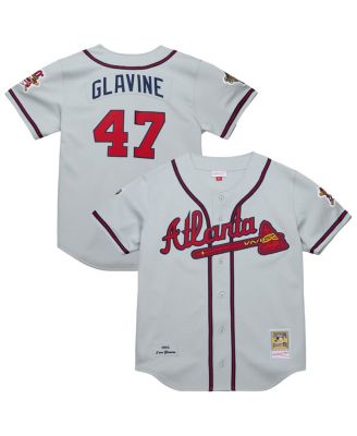 Mitchell & Ness - Men's&nbsp;Tom Glavine Gray Atlanta Braves 1995 Throwback Authentic Jersey