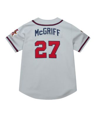 Men's&nbsp;Fred McGriff Gray Atlanta Braves 1995 Throwback Authentic Jersey