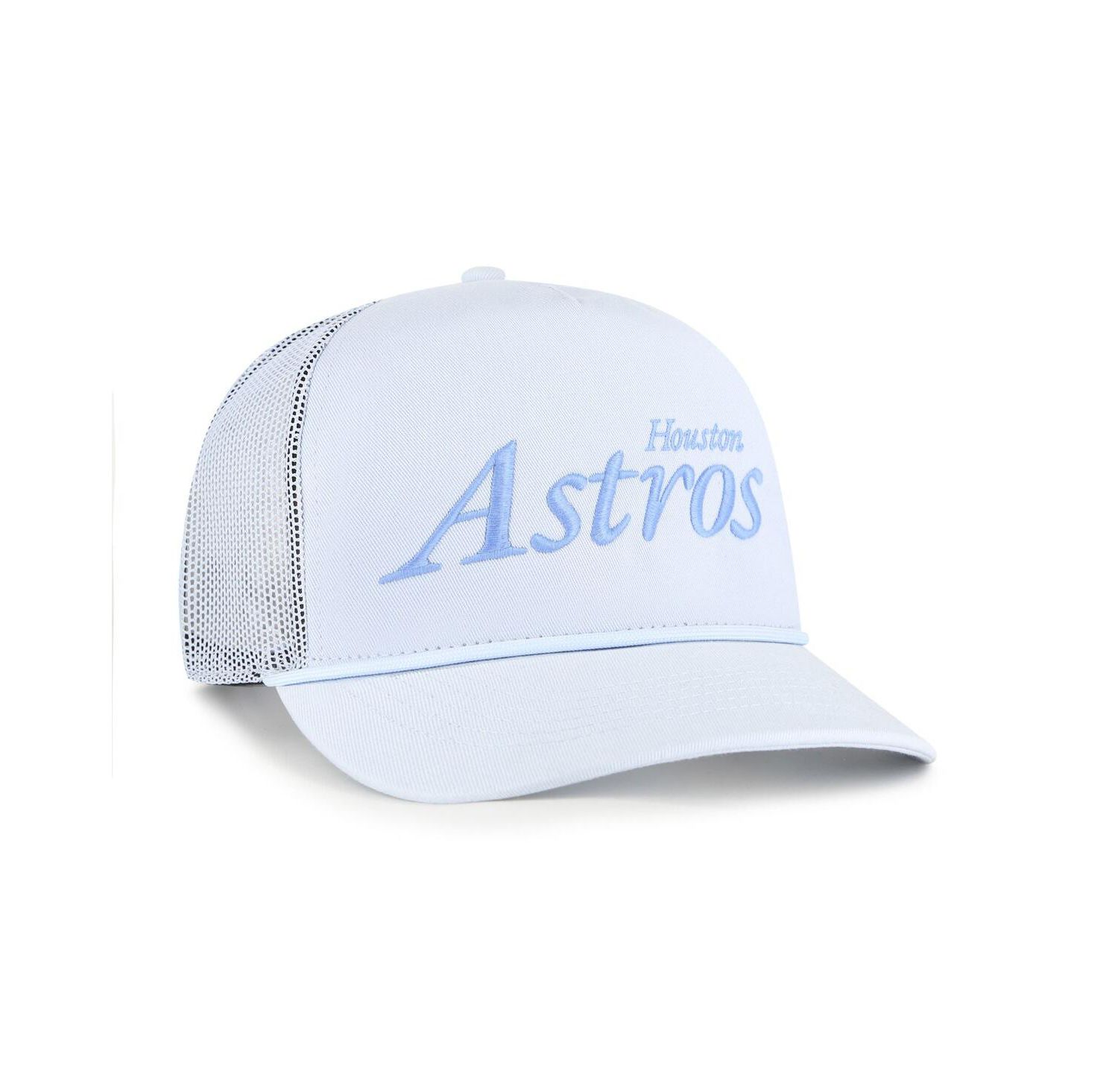 Men's Light Blue Houston Astros Foundation Script Hitch Adjustable Trucker Hat