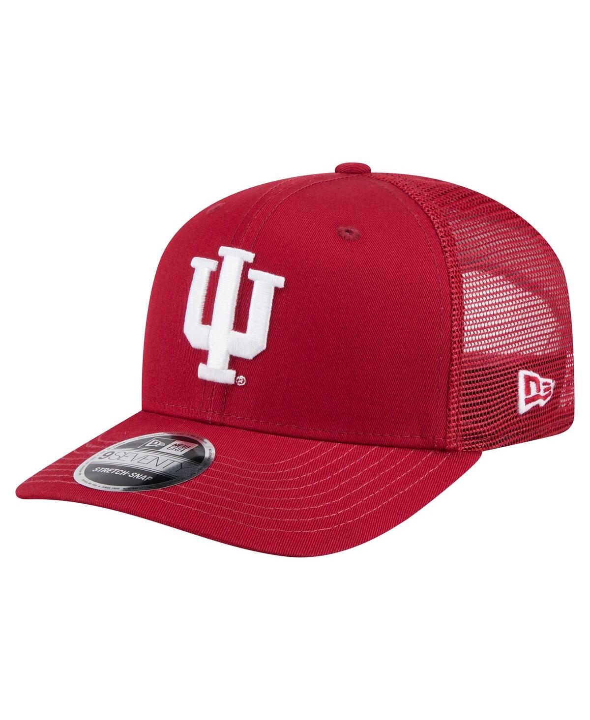 NEW ERA MEN'S CRIMSON INDIANA HOOSIERS PRIMARY 9SEVENTY TRUCKER STRETCH-SNAP HAT 