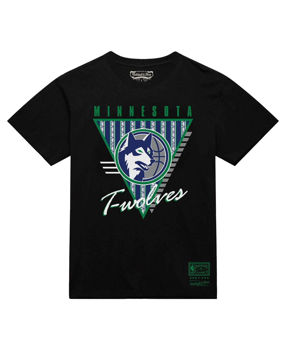 Mitchell & Ness Black Minnesota Timberwolves Worldwide Collection Tri-logo T-shirt