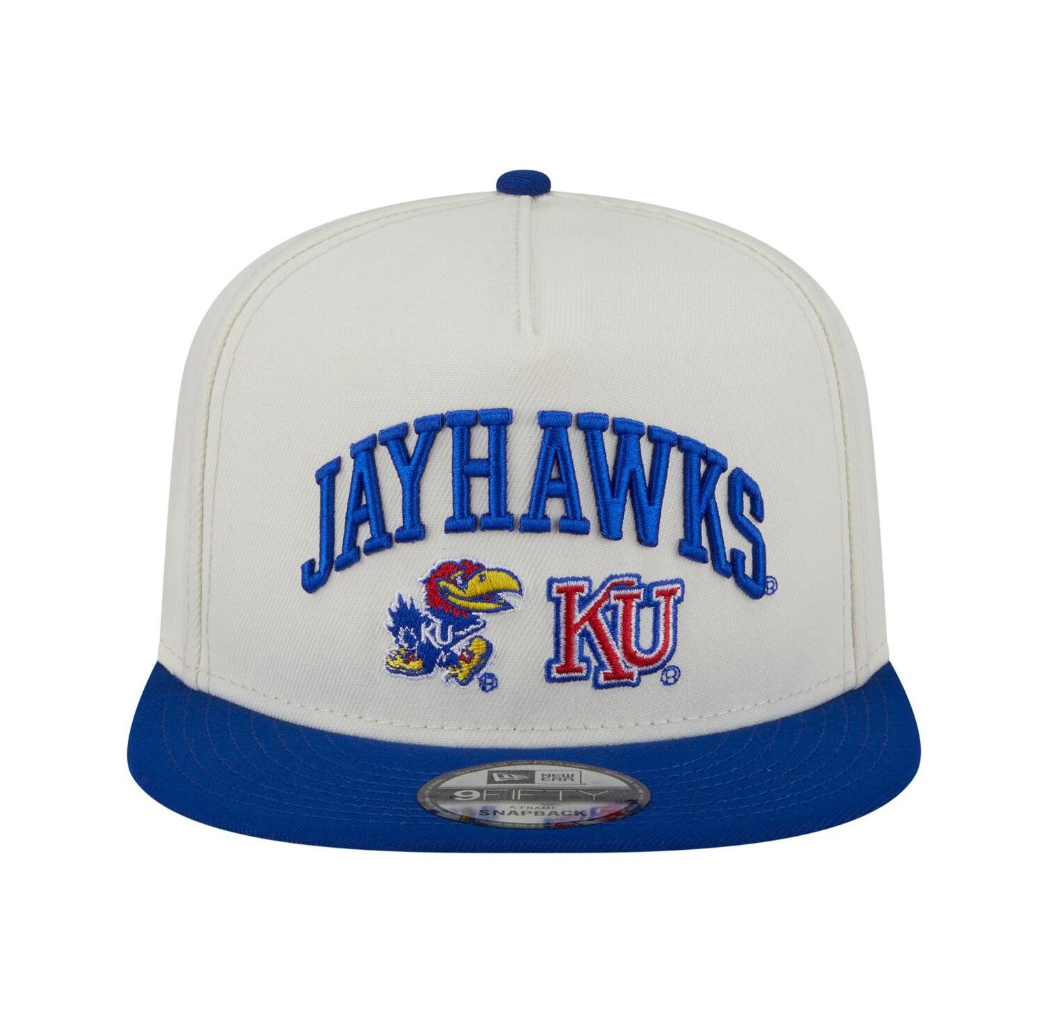 Men's White Kansas Jayhawks Collegiate 9FIFTY A-Frame Snapback Hat