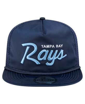 Men's Navy Tampa Bay Rays Retro Satin Script Golfer Adjustable Hat