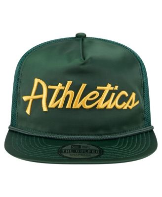 Men's Green Athletics Retro Satin Script Golfer Adjustable Hat