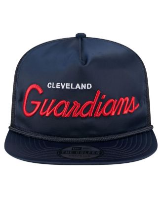 Men's Navy Cleveland Guardians Retro Satin Script Golfer Adjustable Hat