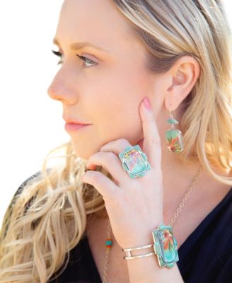 Scenic Desert Sedona Blue Turquoise Golden Ring