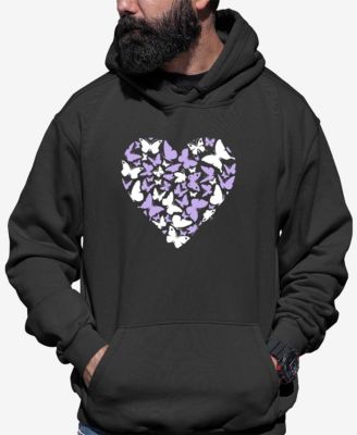 Men's Butterfly Heart Word Art Hooded Sweatshirt