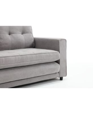 Streamdale Convertible Sofa Bed Set in Gray & Beige Linen Fabric