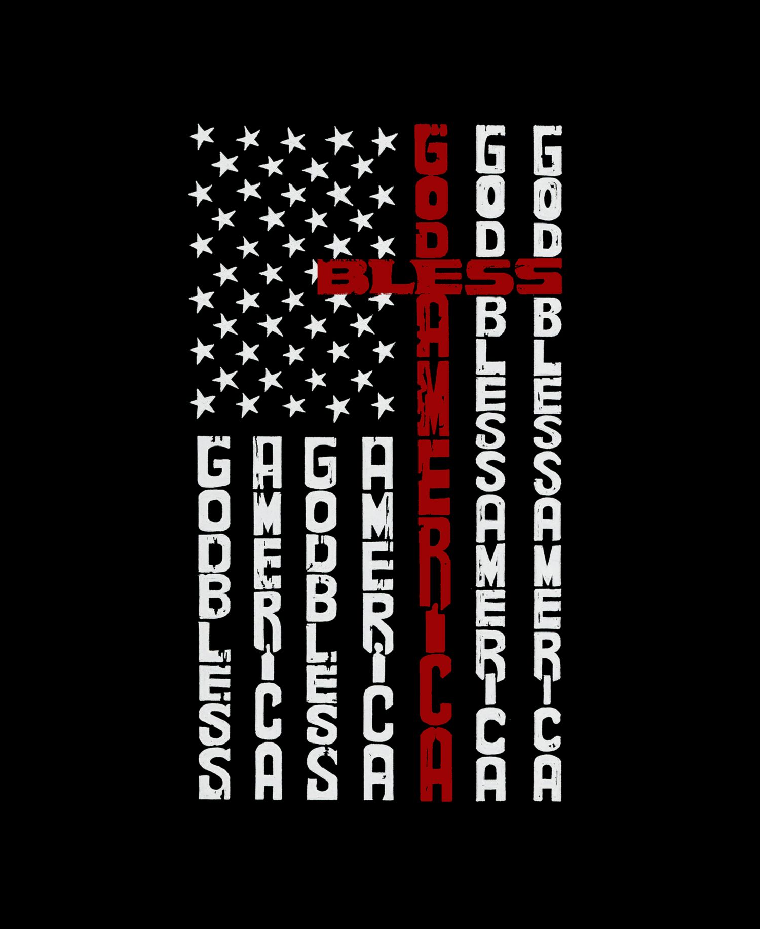 Men's Cross Flag Word Art Crewneck Sweatshirt