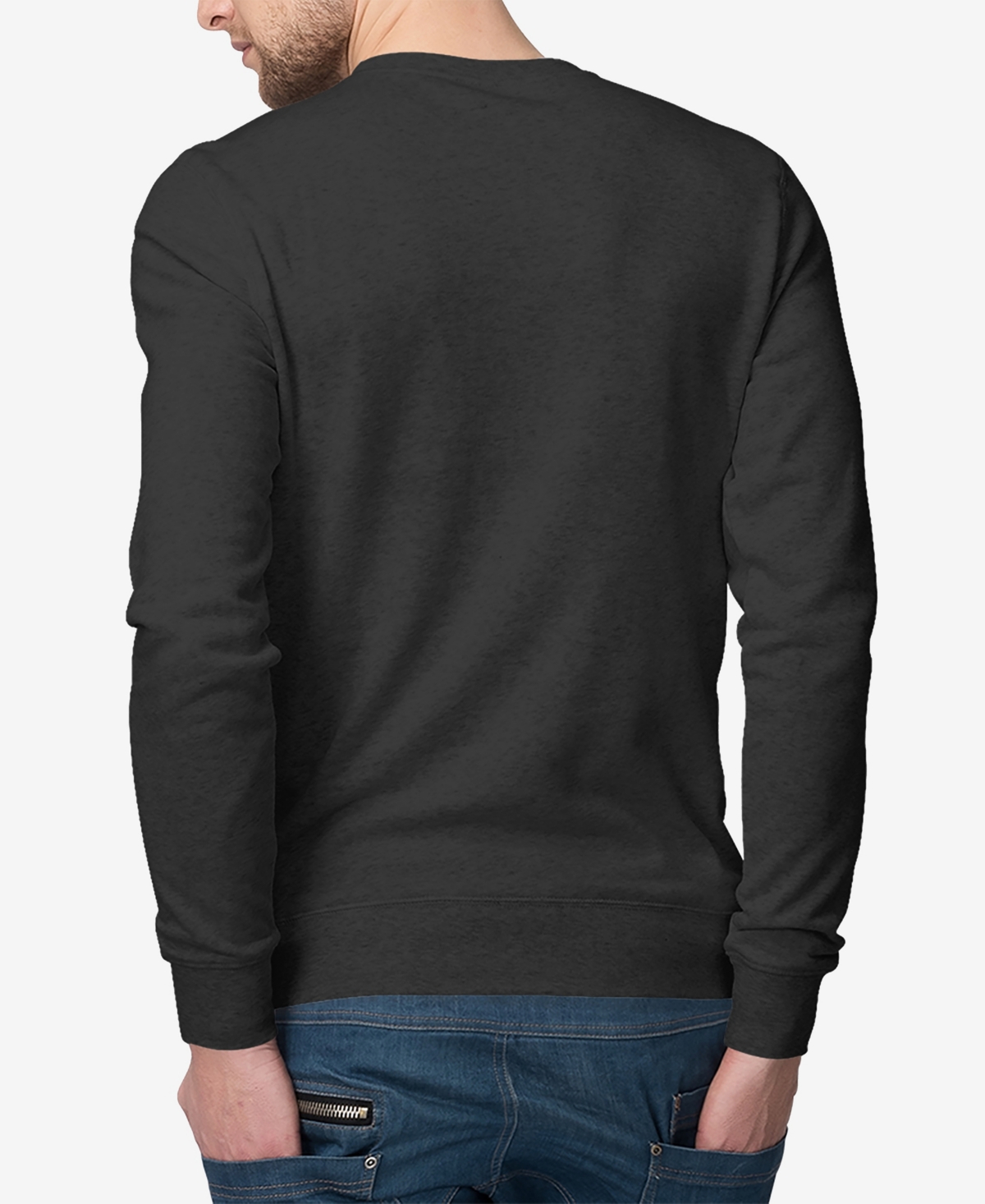 La Pop Art Men's Cat Heart Word Art Crewneck Sweatshirt