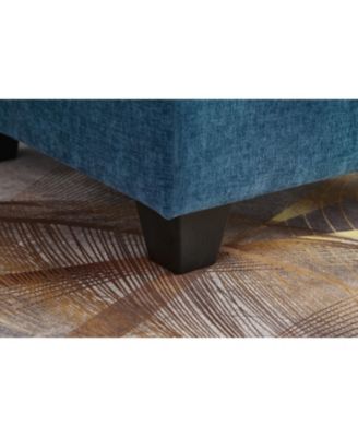 Streamdale 51" Blue Chenille Chaise Lounge with Ottoman & Storage