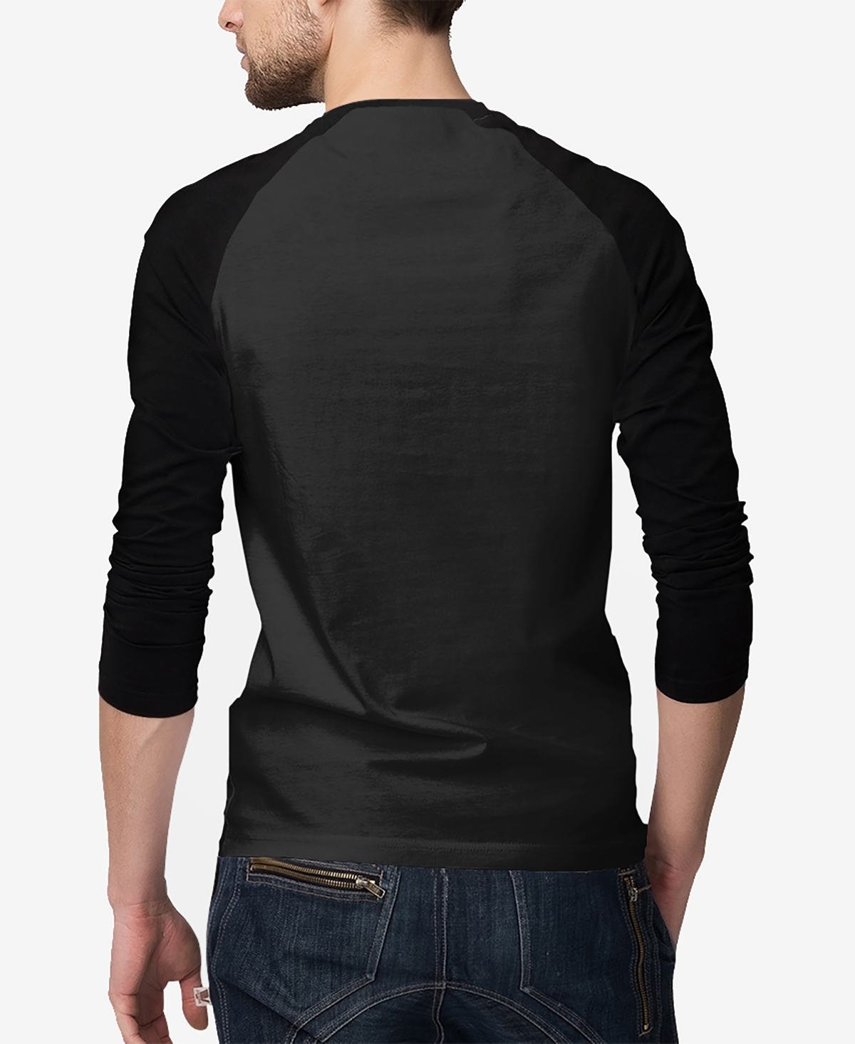 La Pop Art Men's Chimney Santa Raglan Baseball Word Art T-shirt