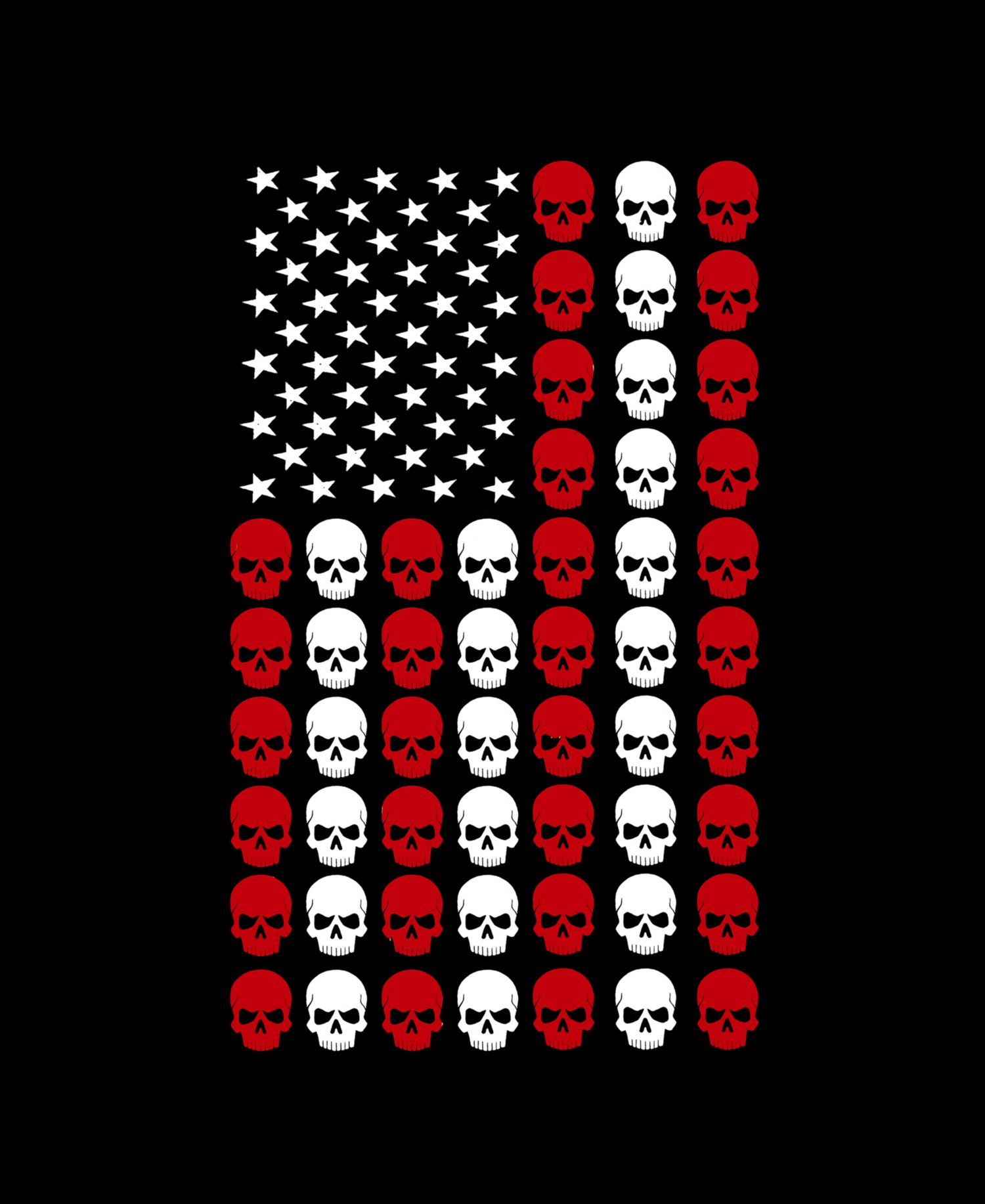 Men's Skull Flag Word Art Crewneck Sweatshirt