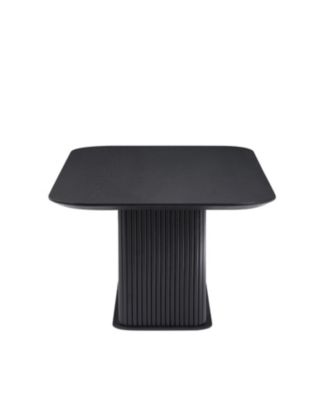 Coffee Table Black Oak Wood Surface and Black Metel Feet