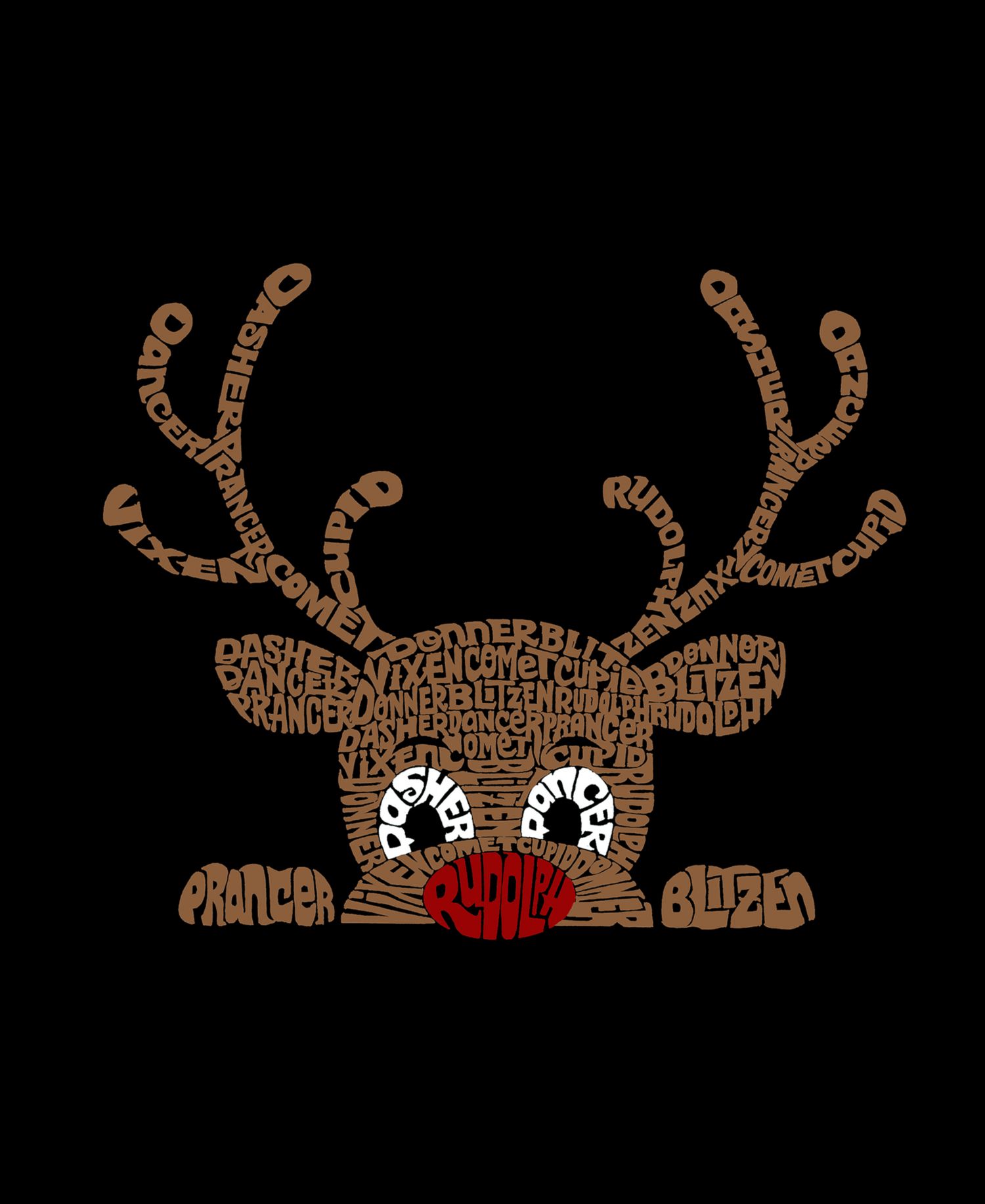 Men's Peeking Reindeer Word Art Crewneck Sweatshirt