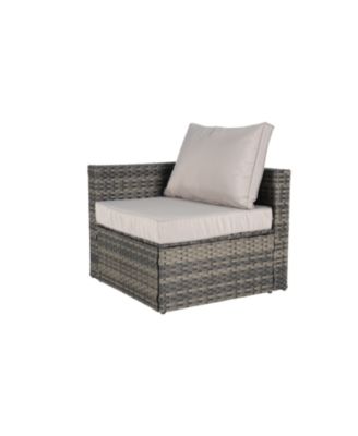 Streamdale 8pc Outdoor Patio Sofa Set, Wicker Sectional with Ottoman & Table