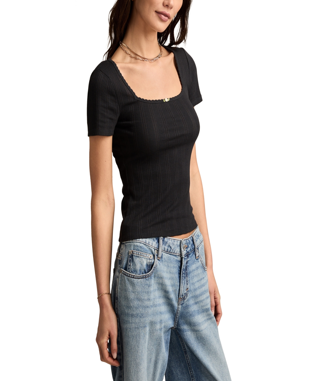 Shop Lucky Brand Pointelle Tee