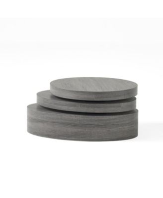 Streamdale Multi-Functional Oval Rotating Coffee Table with 3 Layer Surfaces