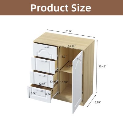 Streamdale Freestanding Storage Cabinet with Adjustable Shelf and Removable Drawers
