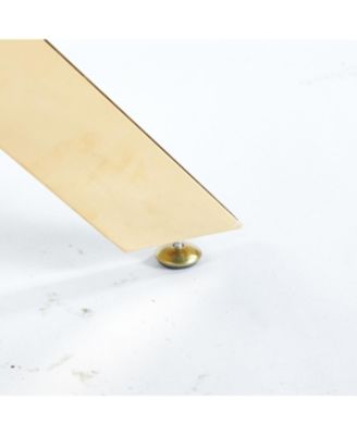 Modern Square Dining Table with Tempered Glass Top and Metal Legs (90x90x75cm)