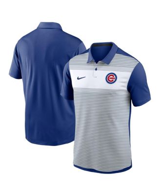 Nike - Men's White/Royal Chicago Cubs Vapor Striped Performance Polo