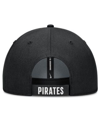 Men's White/Black Pittsburgh Pirates Club Performance Adjustable Hat