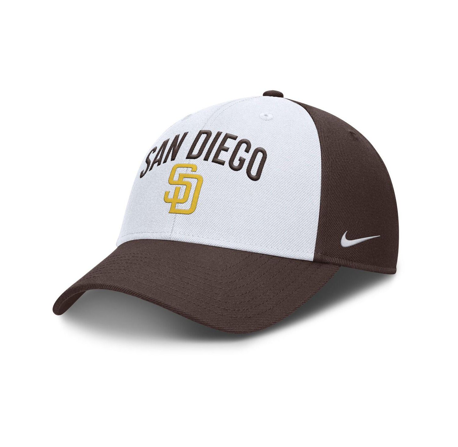 Men's White/Brown San Diego Padres Club Performance Adjustable Hat